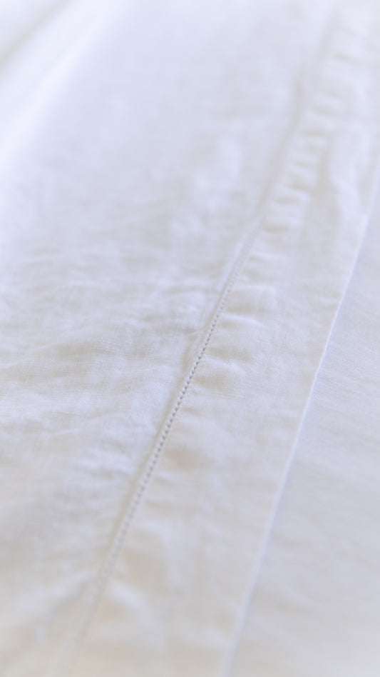 DRAP PLAT EN LIN EUROPÉEN - BLANC D'HIVER