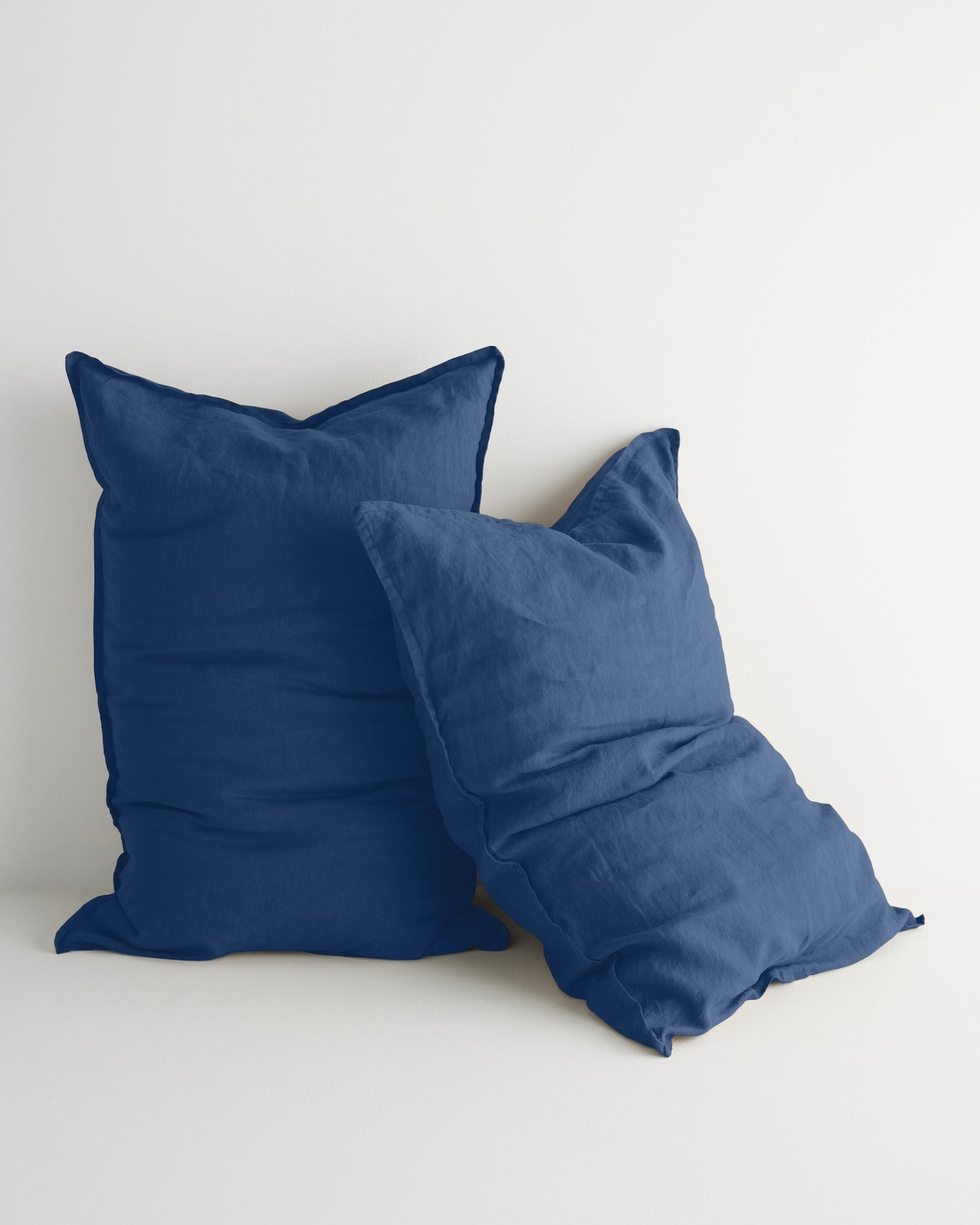 PAIRE DE TAIES D'OREILLER STANDARD EN LIN - BLEU DENIM