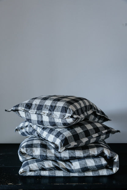 ENSEMBLE DE HOUSSE DE COUETTE - À CARREAUX BUFFALO INDIGO 