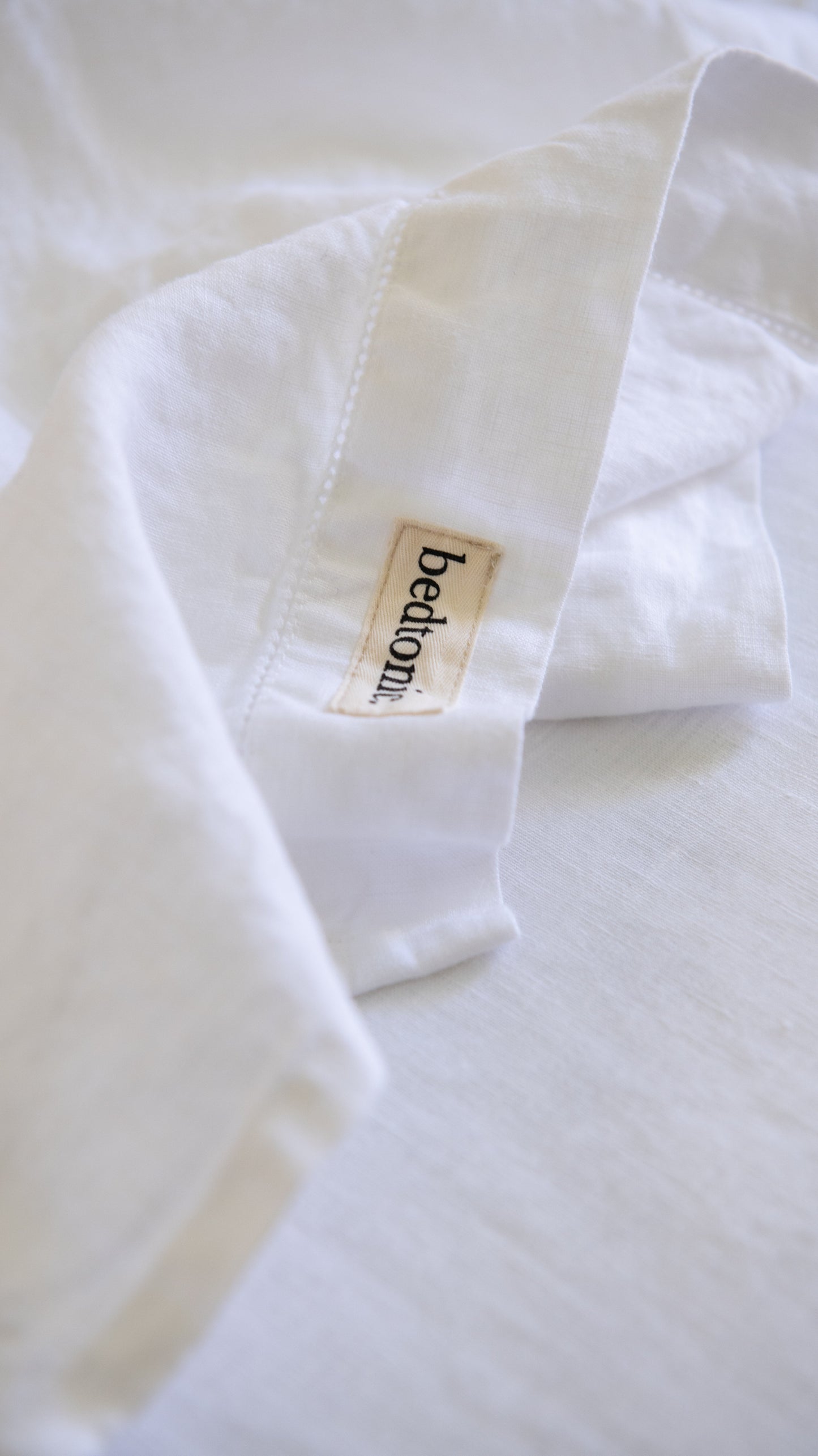 ENSEMBLE DE DRAPS EN LIN AVEC TAIES D'OREILLER - BLANC D'HIVER 