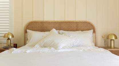 ENSEMBLE DE DRAPS EN LIN AVEC TAIES D'OREILLER - BLANC D'HIVER 