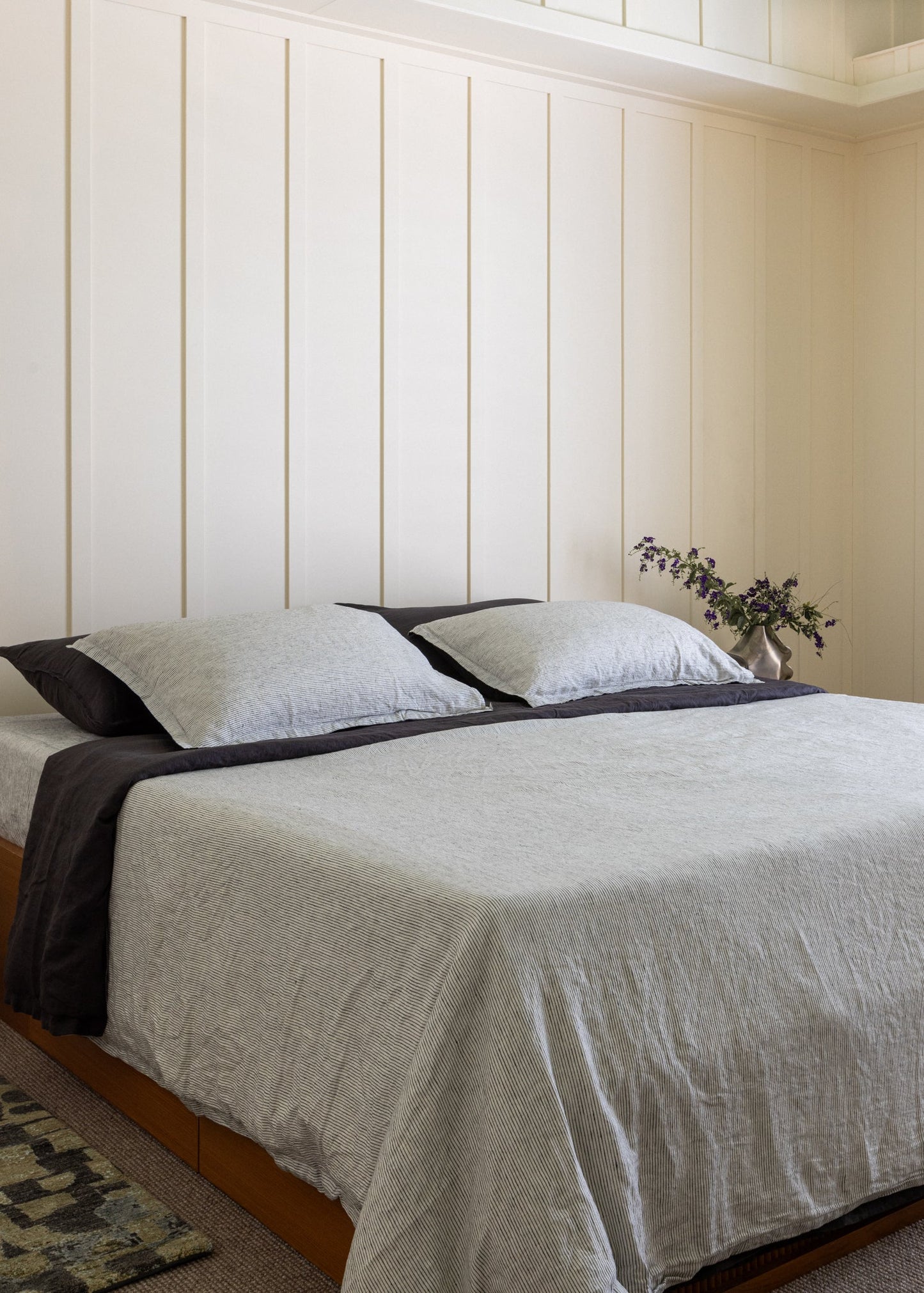 ENSEMBLE DE HOUSSE DE COUETTE - RAYURES CHARBON ET ENCRE 