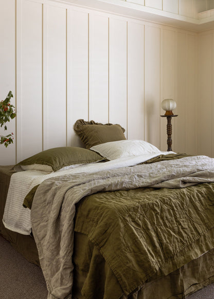 COUVERTURE EN LIN À PÂTES CIRCULAIRES - TISSAGE NATUREL