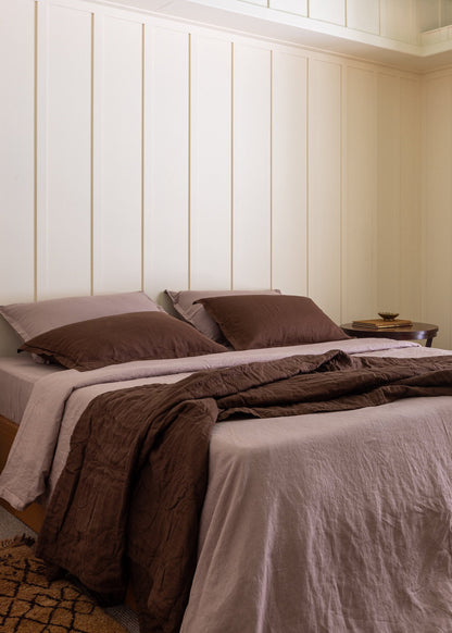 COUVERTURE EN LIN À PIQUET CIRCULAIRE - CACAO