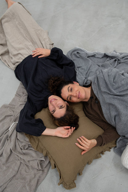 COUVERTURE EN LAINE ET CACHEMIRE CACAO