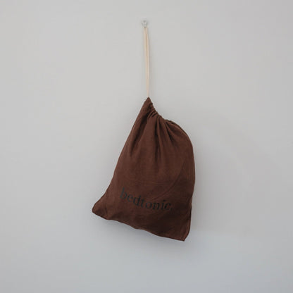 ENSEMBLE DE DRAPS EN LIN AVEC TAIES D'OREILLER - CACAO 