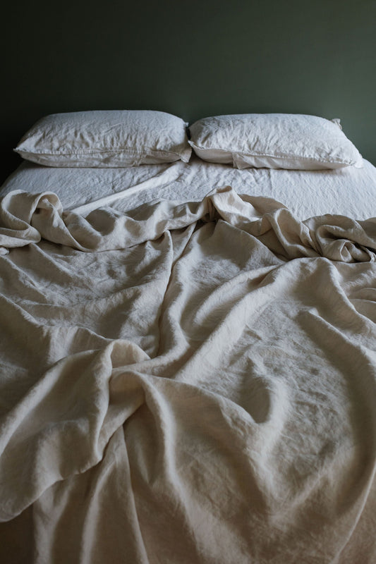 DRAP PLAT EN LIN DE LIN EUROPÉEN - NATUREL 