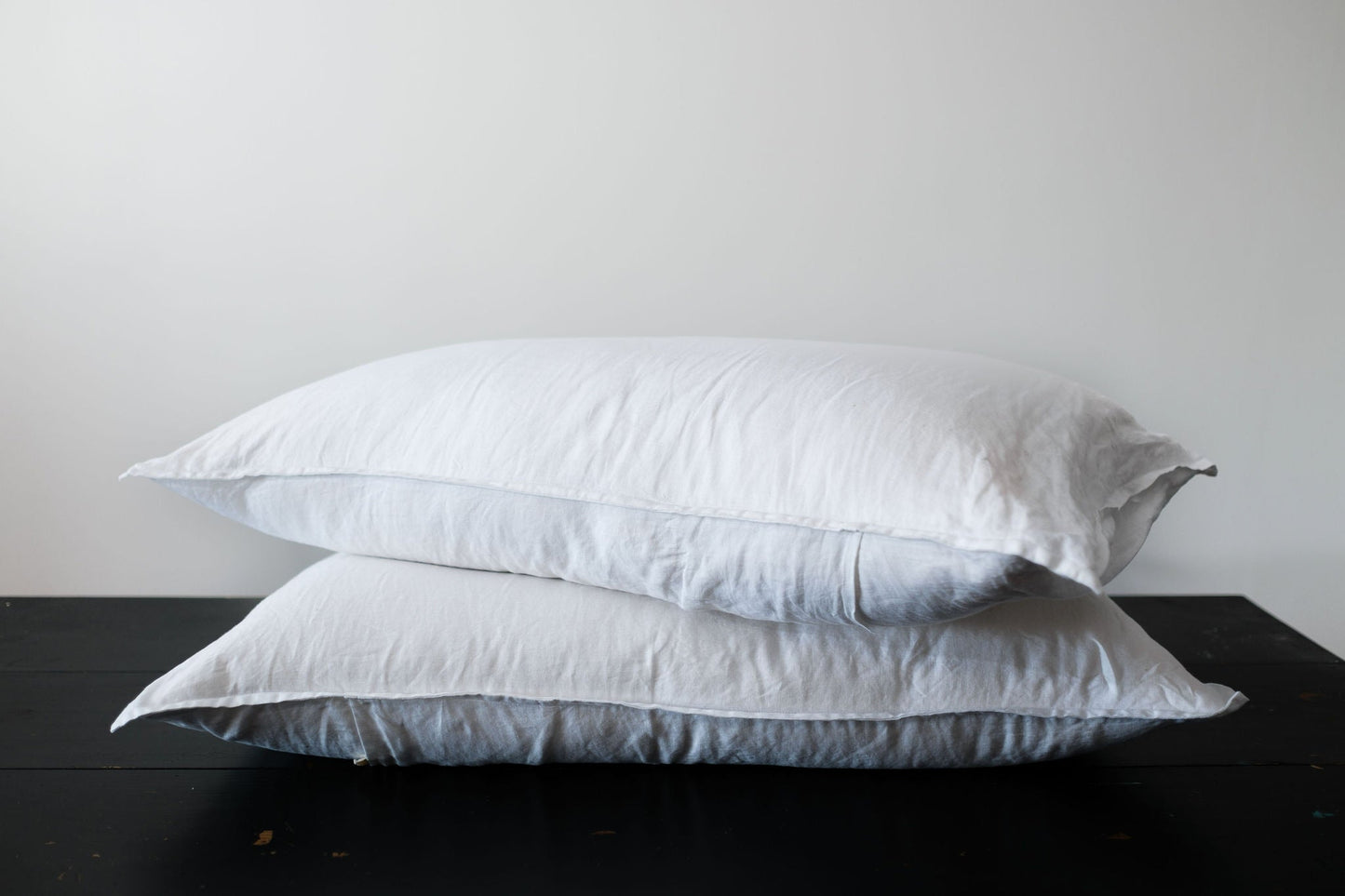 PAIRE DE TAIES D'OREILLER STANDARD EN LIN - BLANC D'HIVER 