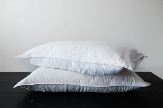 PAIRE DE TAIES D'OREILLER KING FLAX EN LIN - BLANC D'HIVER 