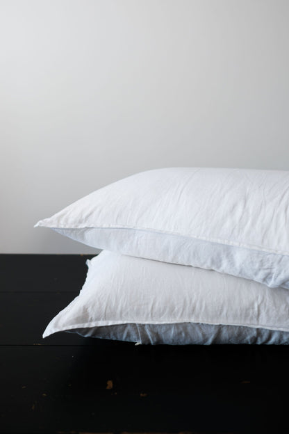 PAIRE DE TAIES D'OREILLER KING FLAX EN LIN - BLANC D'HIVER 