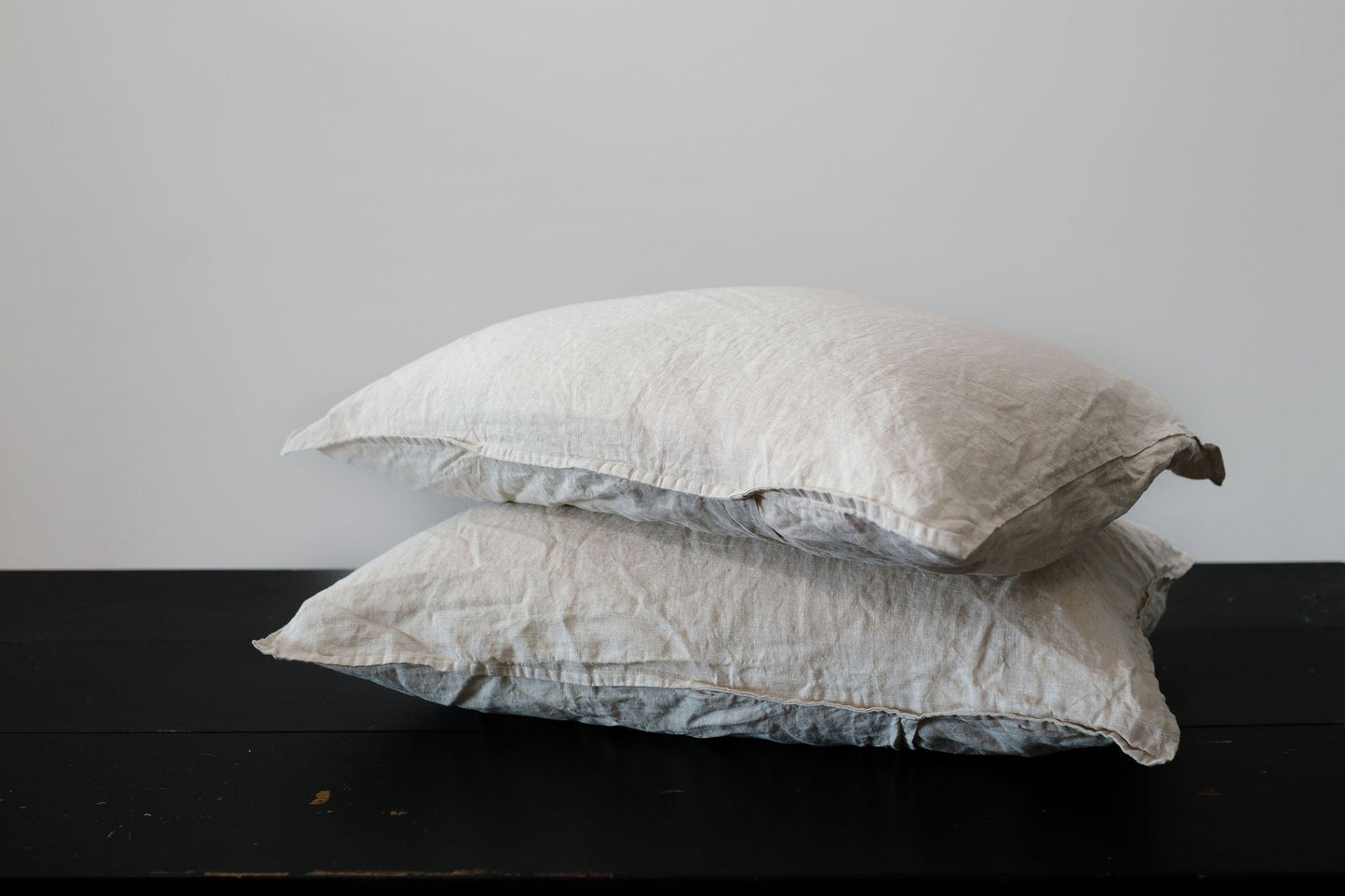 PAIRE DE TAIES D'OREILLER STANDARD EN LIN - TISSAGE NATUREL 