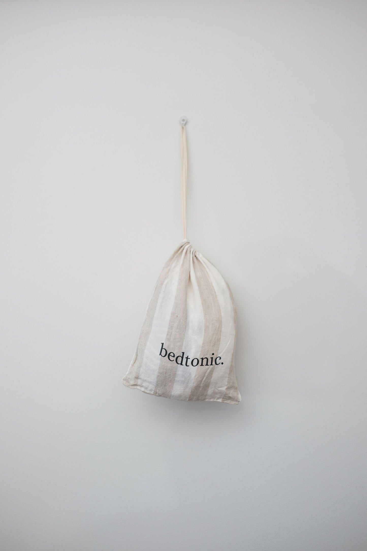 DRAP PLAT EN LIN DE LAX EUROPÉEN - LARGES RAYURES NATURELLES