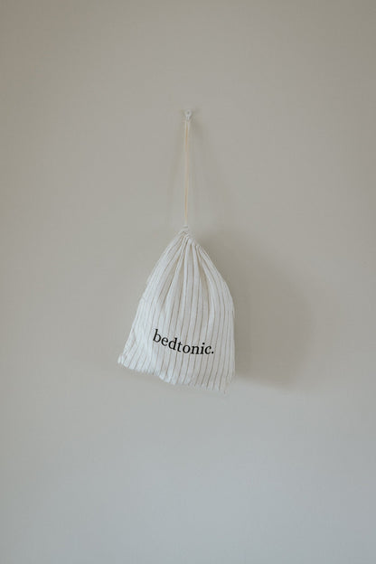 DRAP PLAT EN LIN EUROPÉEN - RAYURES FINES OLIVE 